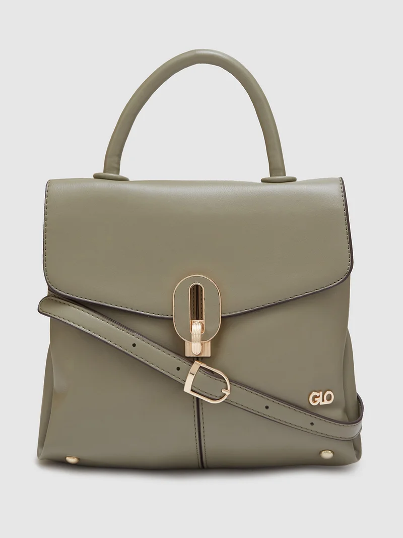 جلو باص حقيبة يد نسائية بلون زيتوني سادة كاجوال من جلوبس